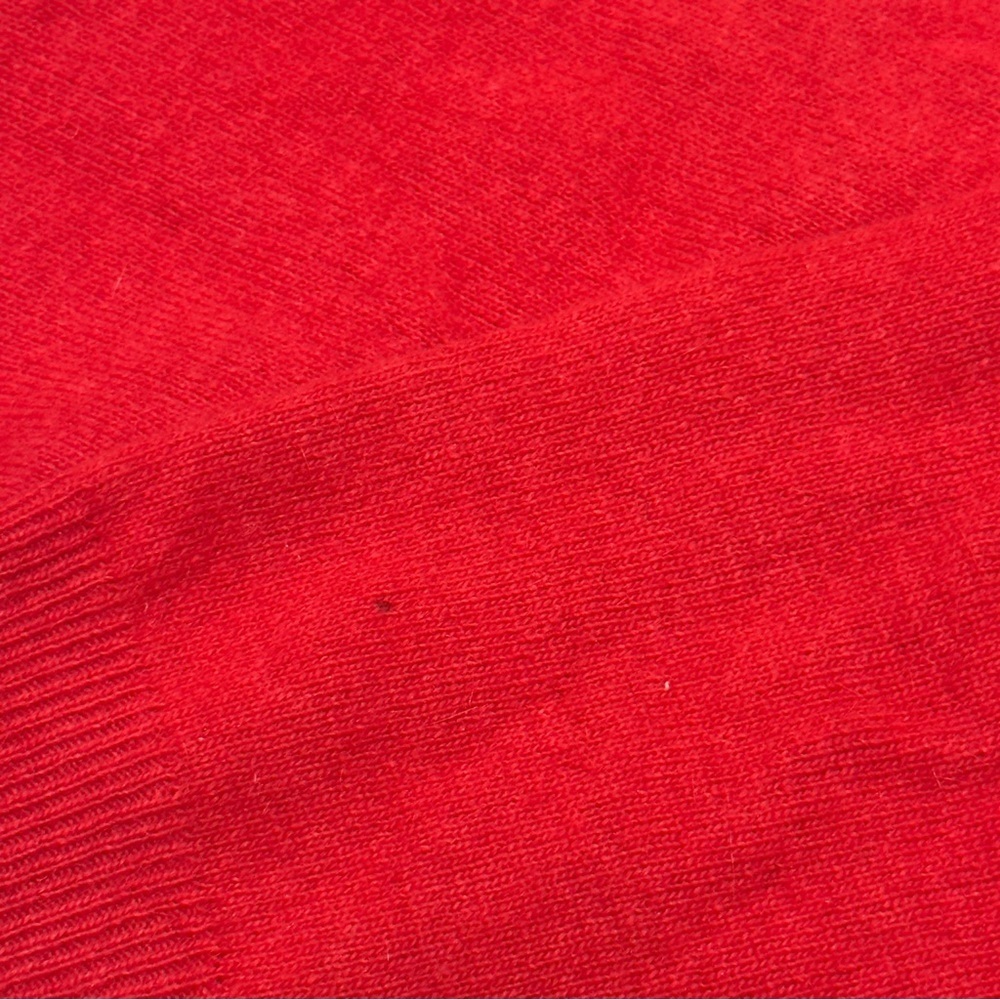 Vintage Red Lambswool Angora Beaded Sweater, S/M, Luxury Floral Embellished Knit - Picture 12 of 12